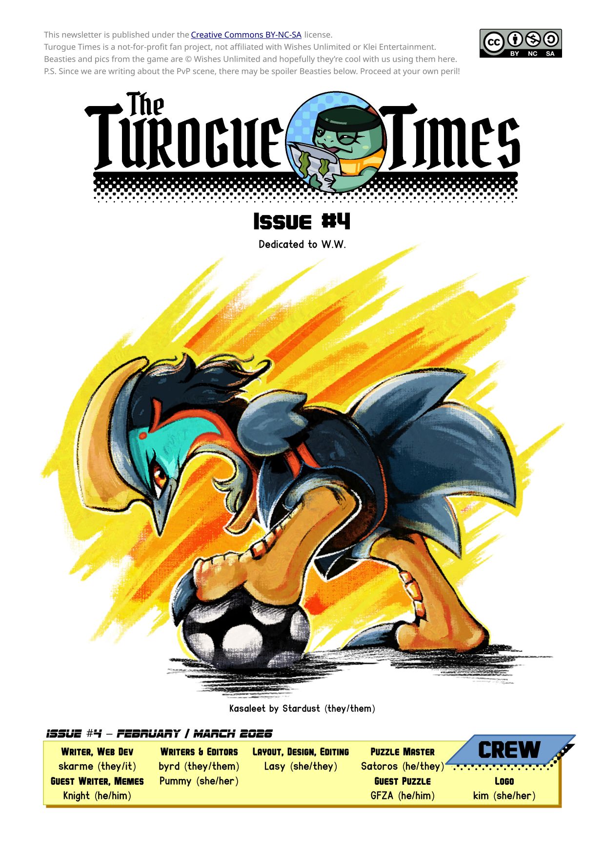 Page 1. Cover art by Stardust features a Kasaleet in an action pose, its foot on a ball.